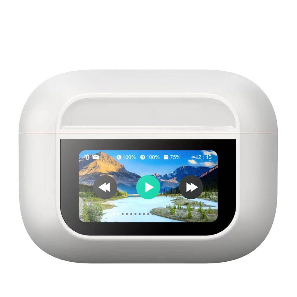 Lapas BTK-ZR76 ANC Özellikli Dokunmatik LCD Ekranlı TWS Kulak İçi Bluetooth v5.4 Kulaklık Beyaz