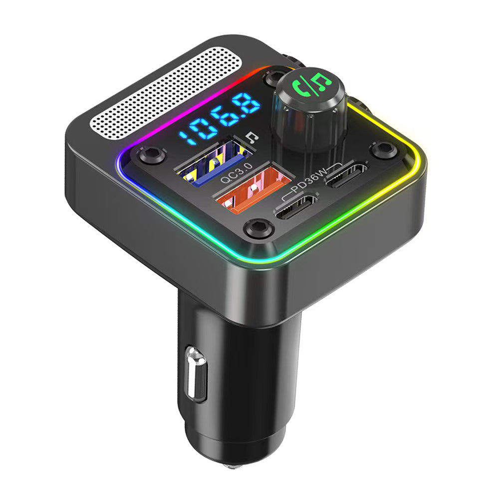 Lapas FMT-01 36W Hızlı Şarj Destekli Dijital Göstergeli Bluetooth FM Transmitter Siyah