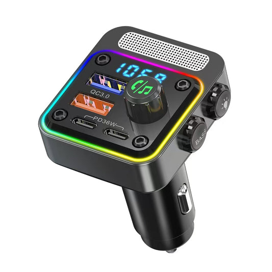Lapas FMT-01 36W Hızlı Şarj Destekli Dijital Göstergeli Bluetooth FM Transmitter Siyah