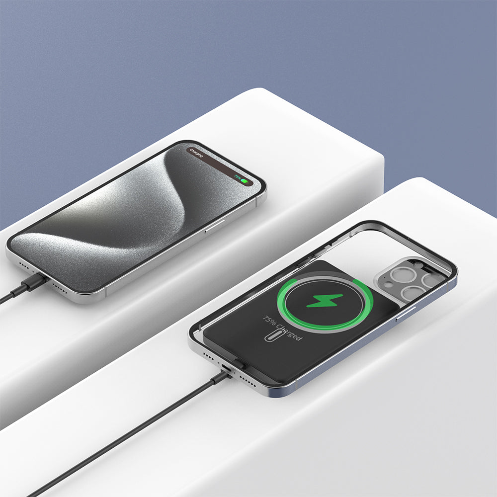 Lapas LP-PW003 Ultra İnce Hızlı Şarj Özellikli Wireless Powerbank 5000mAh 15W Gri