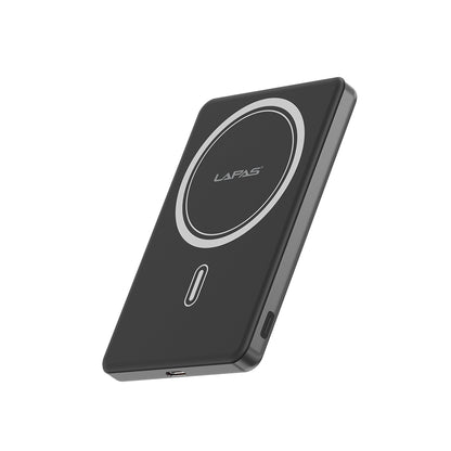 Lapas LP-PW003 Ultra İnce Hızlı Şarj Özellikli Wireless Powerbank 5000mAh 15W Gri
