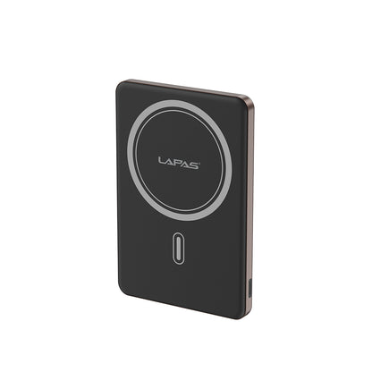 Lapas LP-PW003 Ultra İnce Hızlı Şarj Özellikli Wireless Powerbank 5000mAh 15W Gri