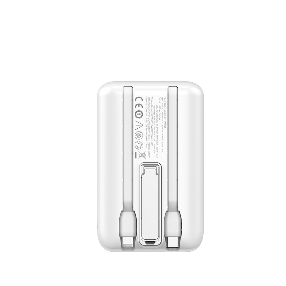 Lapas LP-PW004 Akıllı Saat Kablosuz Şarj Özellikli Wireless Powerbank 10000mAh 15W Beyaz