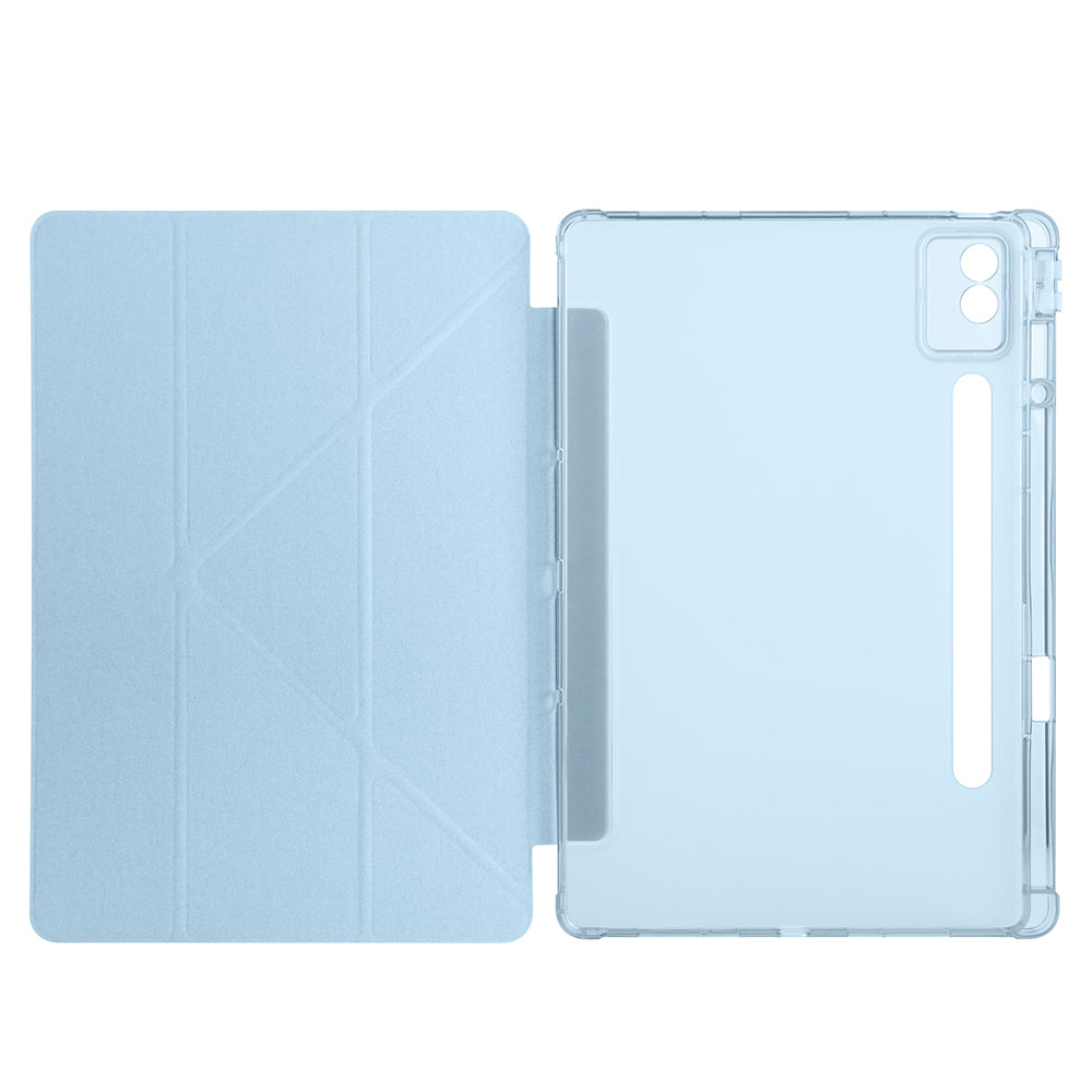 Lenovo Idea Tab Pro 12.7 TB-373FU Kılıf Zore Tri Folding Kalem Bölmeli Standlı Kılıf Lila