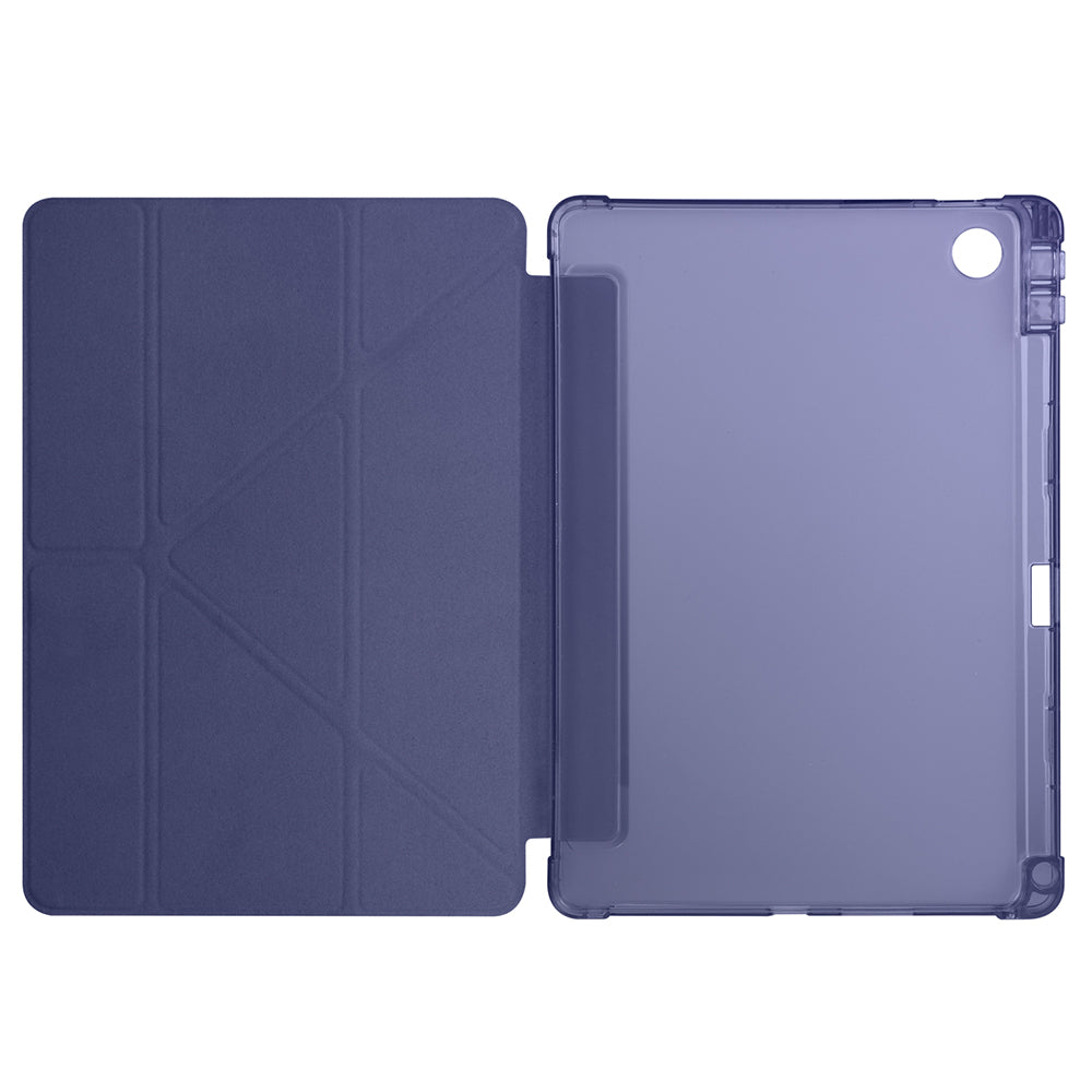 Lenovo Tab TB-311FU Kılıf Zore Tri Folding Kalem Bölmeli Standlı Kılıf Mavi