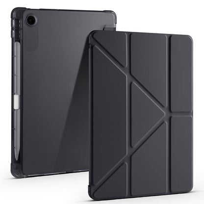 Lenovo Tab TB-311FU Kılıf Zore Tri Folding Kalem Bölmeli Standlı Kılıf Siyah