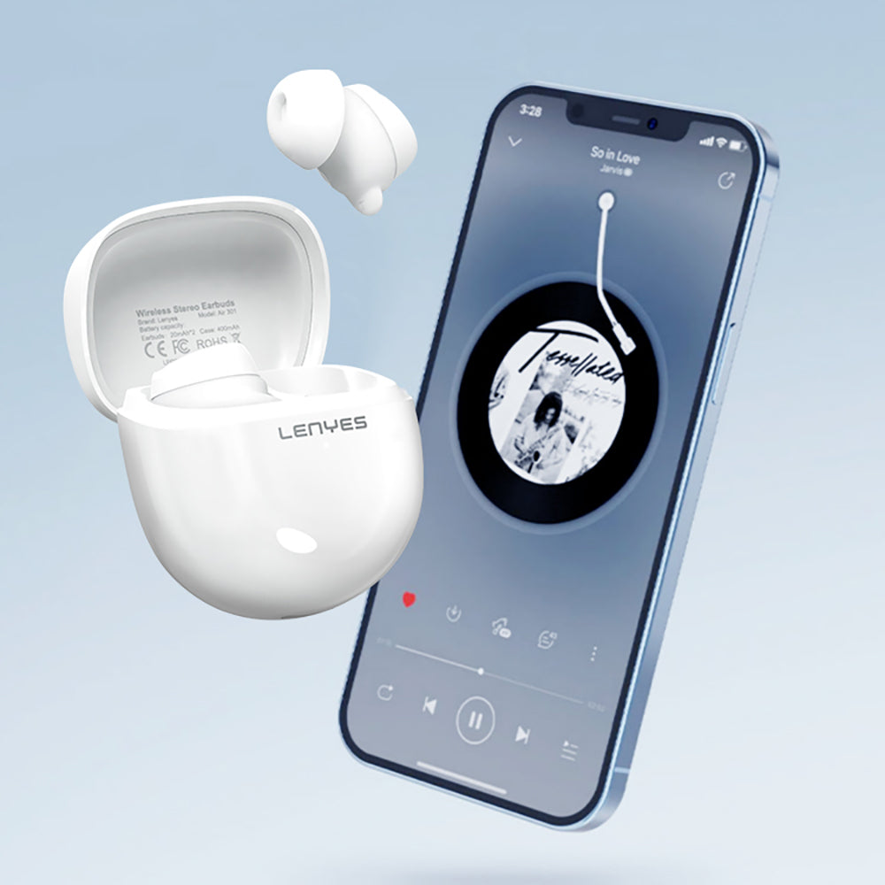 Lenyes Air 301 ACS Panoramic Surround Sound Kulak İçi Bluetooth v5.3 Kulaklık Beyaz