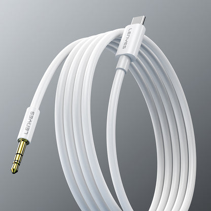 Lenyes AX102 Type-C to 3.5mm AUX Audio Kablo 1M Beyaz
