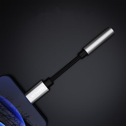 Lenyes AX105 Type-C to 3.5mm Aux Çevirici Örgülü Ses Adaptörü Gümüş