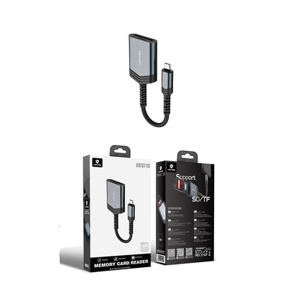 Lenyes AX137 2in1 Type-C to TF/SD Kart Çevirici Dönüştürücü Siyah
