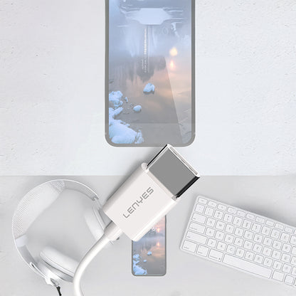 Lenyes AX91 Type-C to 3.5mm Hi-Fi Aux Çevirici Ses Adaptörü Beyaz