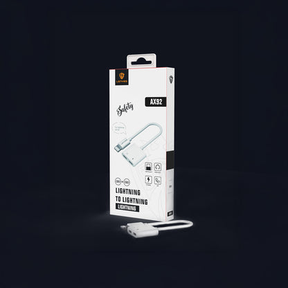 Lenyes AX92 Lightning to Lightning 2in1 Şarj ve Kulaklık Dönüştürücü Adaptör Beyaz