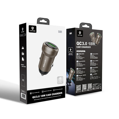 Lenyes CA61 Hızlı Şarj Özellikli USB-A Portlu Araç Şarj Aleti 18W Gold