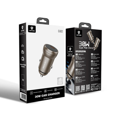 Lenyes CA62 Hızlı Şarj Özellikli Type-C Portlu PD Araç Şarj Aleti 30W Gold