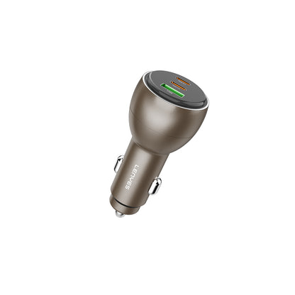 Lenyes CA66 Hızlı Şarj Özellikli Dual Type-C + Type-C + USB-A Portlu PD Araç Şarj Aleti 95W Gold