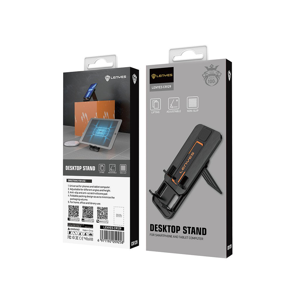 Lenyes CR129 Katlanabilir Ayarlanabilir Telefon ve Tablet Standı Siyah