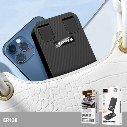 Lenyes CR136 Ayarlanabilir Katlanabilir 360° Dönebilen Telefon ve Tablet Standı Siyah