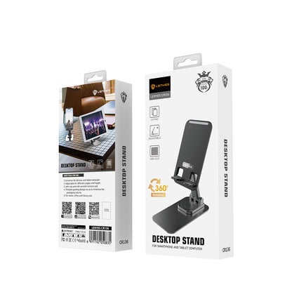 Lenyes CR136 Ayarlanabilir Katlanabilir 360° Dönebilen Telefon ve Tablet Standı Siyah