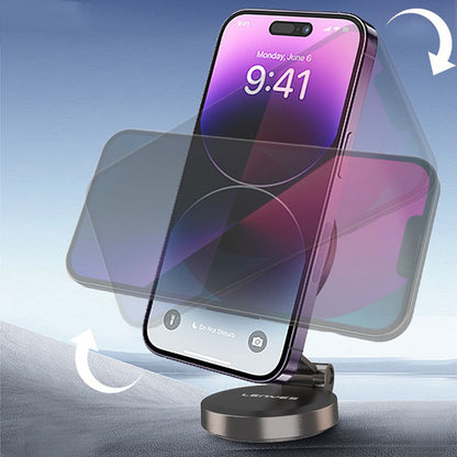 Lenyes CR137 Magnetik M-safe 360° Oynar Başlıklı Araç İçi Telefon Tutucu Siyah