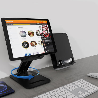 Lenyes CR139 Ayarlanabilir Katlanabilir Dönebilen Metal Telefon ve Tablet Standı Siyah