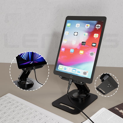 Lenyes CR139 Ayarlanabilir Katlanabilir Dönebilen Metal Telefon ve Tablet Standı Siyah