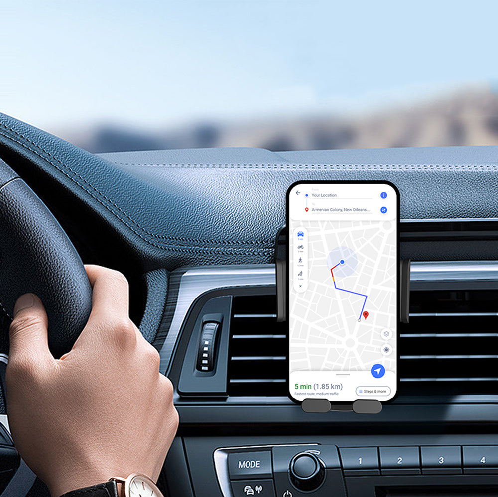 Lenyes CR143 360 Derece Dönebilen Havalandırma Tasarım Araç Telefon Tutucu Siyah