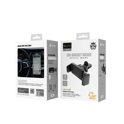 Lenyes CR144 360° Dönebilen Havalandırma Tasarım Araç Telefon Tutucu Siyah