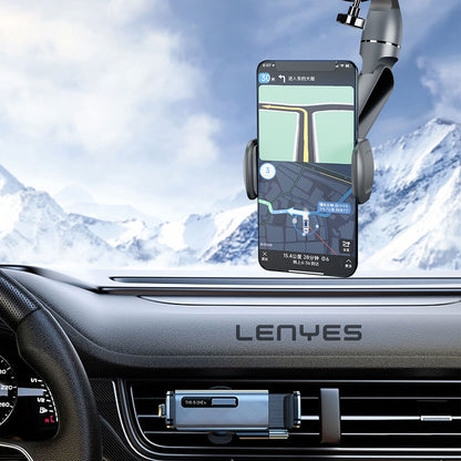 Lenyes CR146 360 Dönebilen Oynar Başlıklı Dikiz Ayna Araç Telefon Tutucu Siyah
