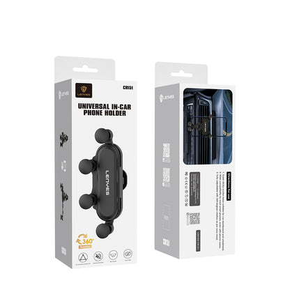 Lenyes CR151 360° Dönebilen Havalandırma Tasarım Araç Telefon Tutucu Siyah