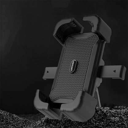 Lenyes CR165 Sarsıntı Önleyici 360° Derece Dönebilen Ayarlanabilir Motosiklet ve Bisiklet Telefon Tutucu Siyah