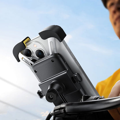 Lenyes CR169 Sarsıntı Önleyici 360 Derece Ayarlanabilir Bisiklet ve Motosiklet Telefon Tutucu Siyah