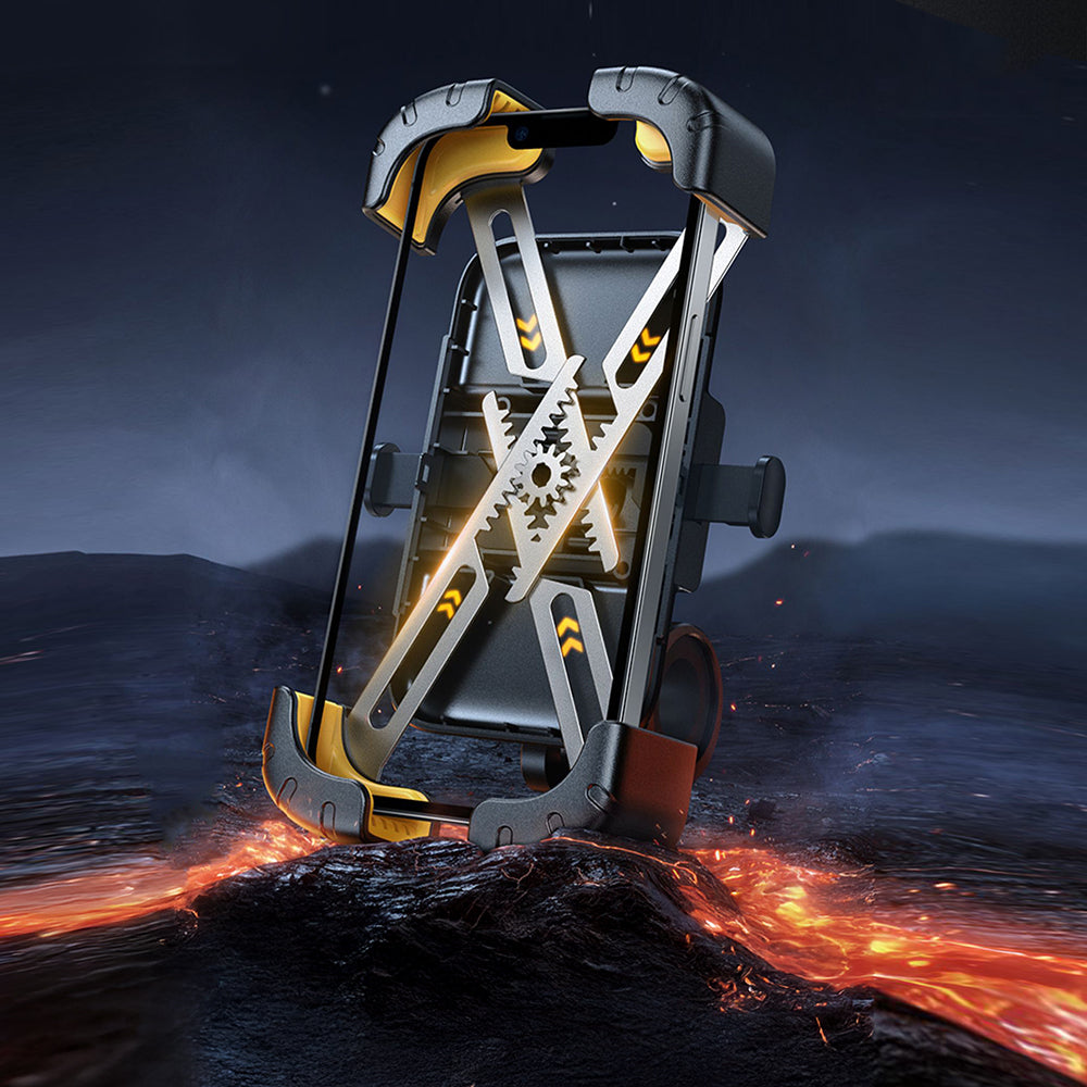 Lenyes CR169 Sarsıntı Önleyici 360 Derece Ayarlanabilir Bisiklet ve Motosiklet Telefon Tutucu Siyah