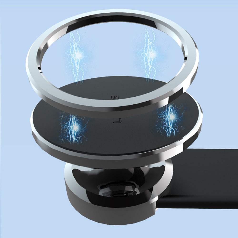 Lenyes CR171 Magnetik M-safe Uyumlu Bükülebilen Eğimi ve Düz Zemin Araç Telefon Tutucu Siyah