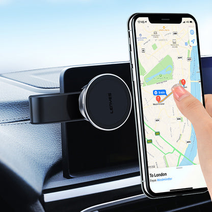 Lenyes CR171 Magnetik M-safe Uyumlu Bükülebilen Eğimi ve Düz Zemin Araç Telefon Tutucu Siyah