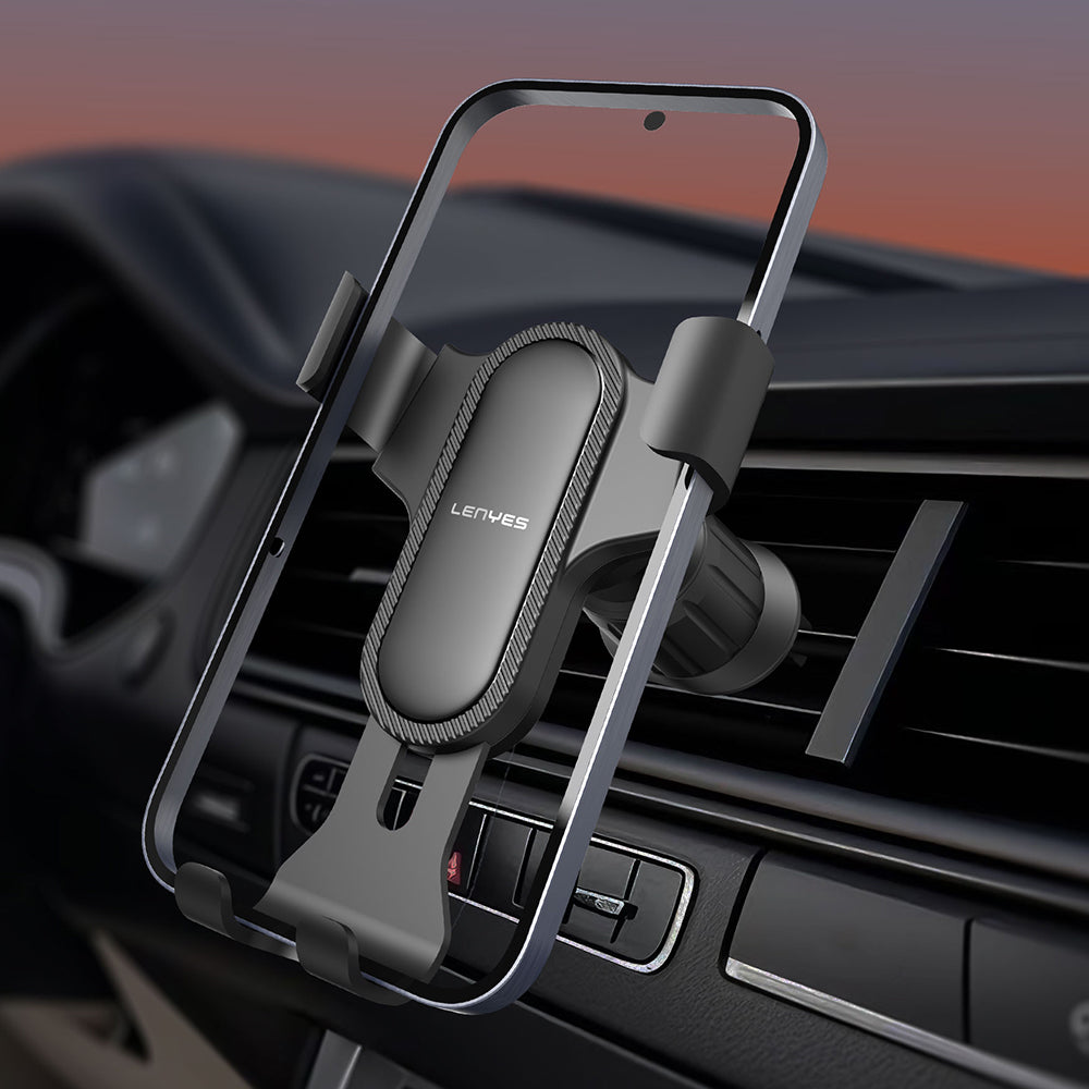 Lenyes CR181 360 Derece Dönebilen Havalandırma Tasarımlı Araç Telefon Tutucu Siyah