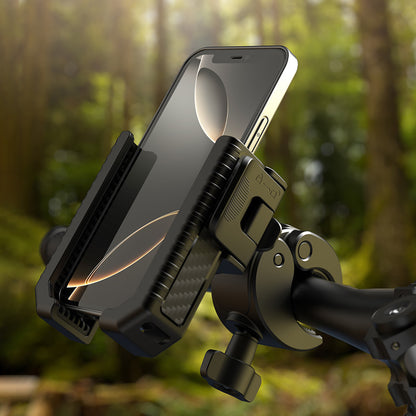 Lenyes CR182 360 Derece Ayarlanabilir Çift Kilitli Bisiklet ve Motosiklet Telefon Tutucu Siyah