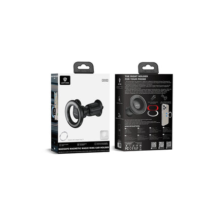Lenyes CR183 M-safe Magnetik Özellikli 360 Derece Dönebilen Havalandırma Tasarım Araç Telefon Tutucu Siyah