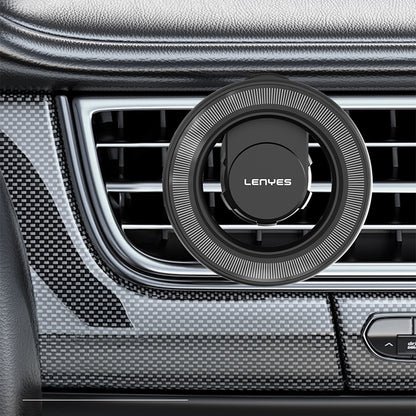 Lenyes CR183 M-safe Magnetik Özellikli 360 Derece Dönebilen Havalandırma Tasarım Araç Telefon Tutucu Siyah