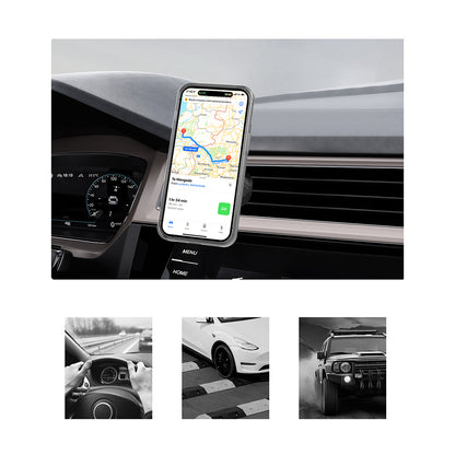 Lenyes CR183 M-safe Magnetik Özellikli 360 Derece Dönebilen Havalandırma Tasarım Araç Telefon Tutucu Siyah