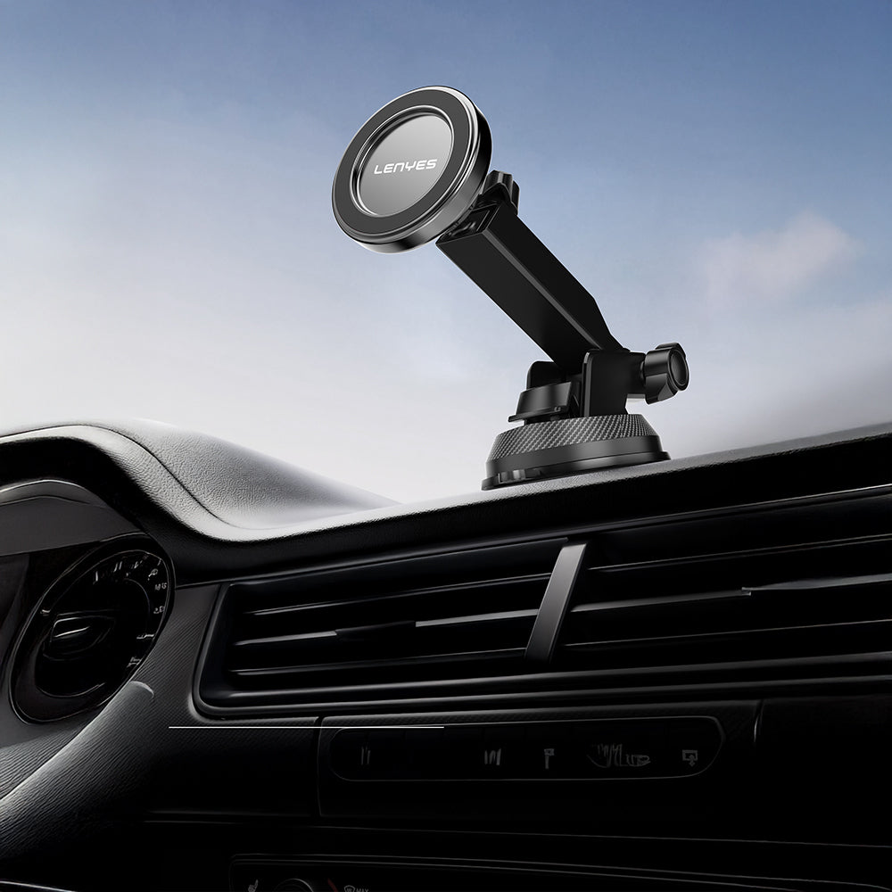 Lenyes CR184 360 Derece Dönebilen Teleskopik Vantuzlu Araç Telefon Tutucu Siyah