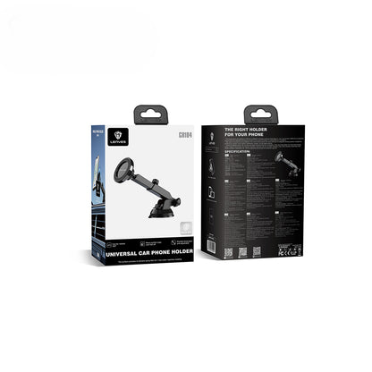 Lenyes CR184 360 Derece Dönebilen Teleskopik Vantuzlu Araç Telefon Tutucu Siyah