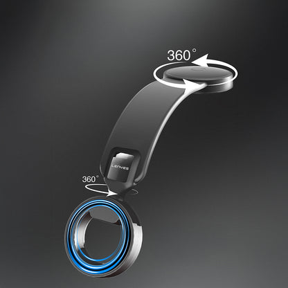 Lenyes CR185 Magnetik M-safe Uyumlu Bükülebilen Eğimi ve Düz Zemin Araç Telefon Tutucu Siyah