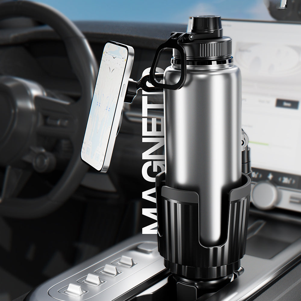 Lenyes CR189 360 Derece Dönebilen 2 in 1 Araç Telefon Tutucu ve Bardak Tutucu Siyah