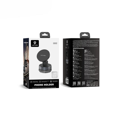 Lenyes CR192 Vakum Özellikli 360 Derece Dönebilen Magnetik Telefon Tutucu Siyah