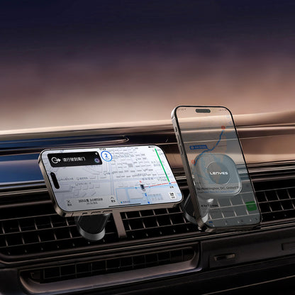 Lenyes CR193 Havalandırma Tasarım Magnetik Araç Telefon Tutucu Siyah
