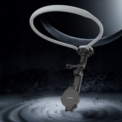 Lenyes CR203 2in1 Eller Serbest Magnetik Boyun Askılı Telefon Tutucu Siyah