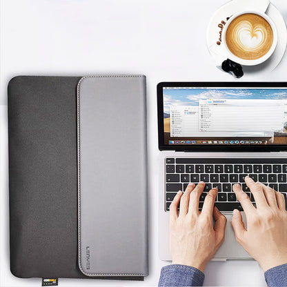 Lenyes LB503 Darbe Emici Su Geçirmez PU Cordura Kumaş 13-14 inç Laptop Çantası Siyah