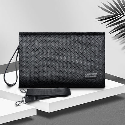 Lenyes LB531 Brett Dokuma PU Mat Deri Bilek Tasarımlı Çizilmeye Karşı Dayanıklı Aksesuar Çantası Siyah