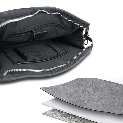 Lenyes LB531 Brett Dokuma PU Mat Deri Bilek Tasarımlı Çizilmeye Karşı Dayanıklı Aksesuar Çantası Siyah