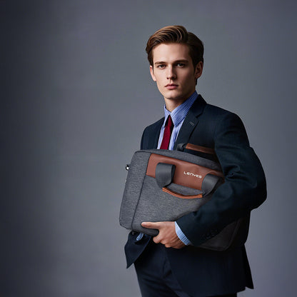 Lenyes LB543 Su Geçirmez Polyester Kumaş Çıkarılabilir Omuz Askılı 13-14 inç Laptop Çantası Gri